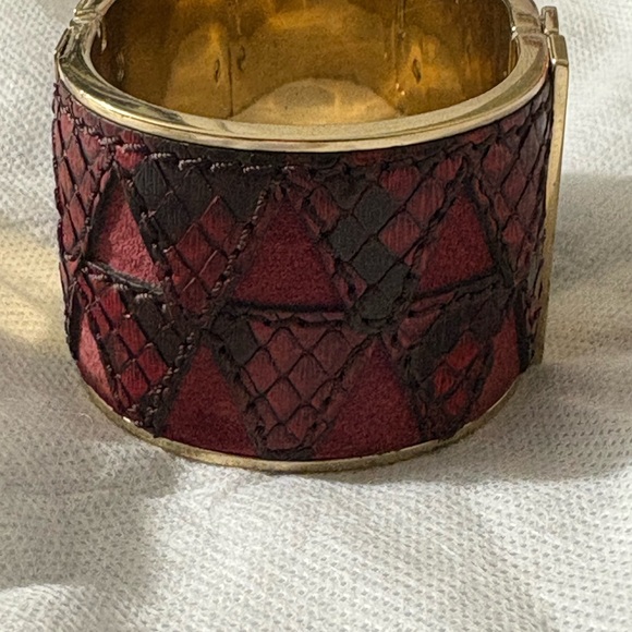 Burberry Red and Gold Textured Bracelet - Picture 3 of 5